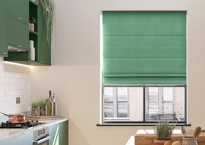 Ultra Luxe Velvet, Jade - Motorised Roman Blind - Image 3